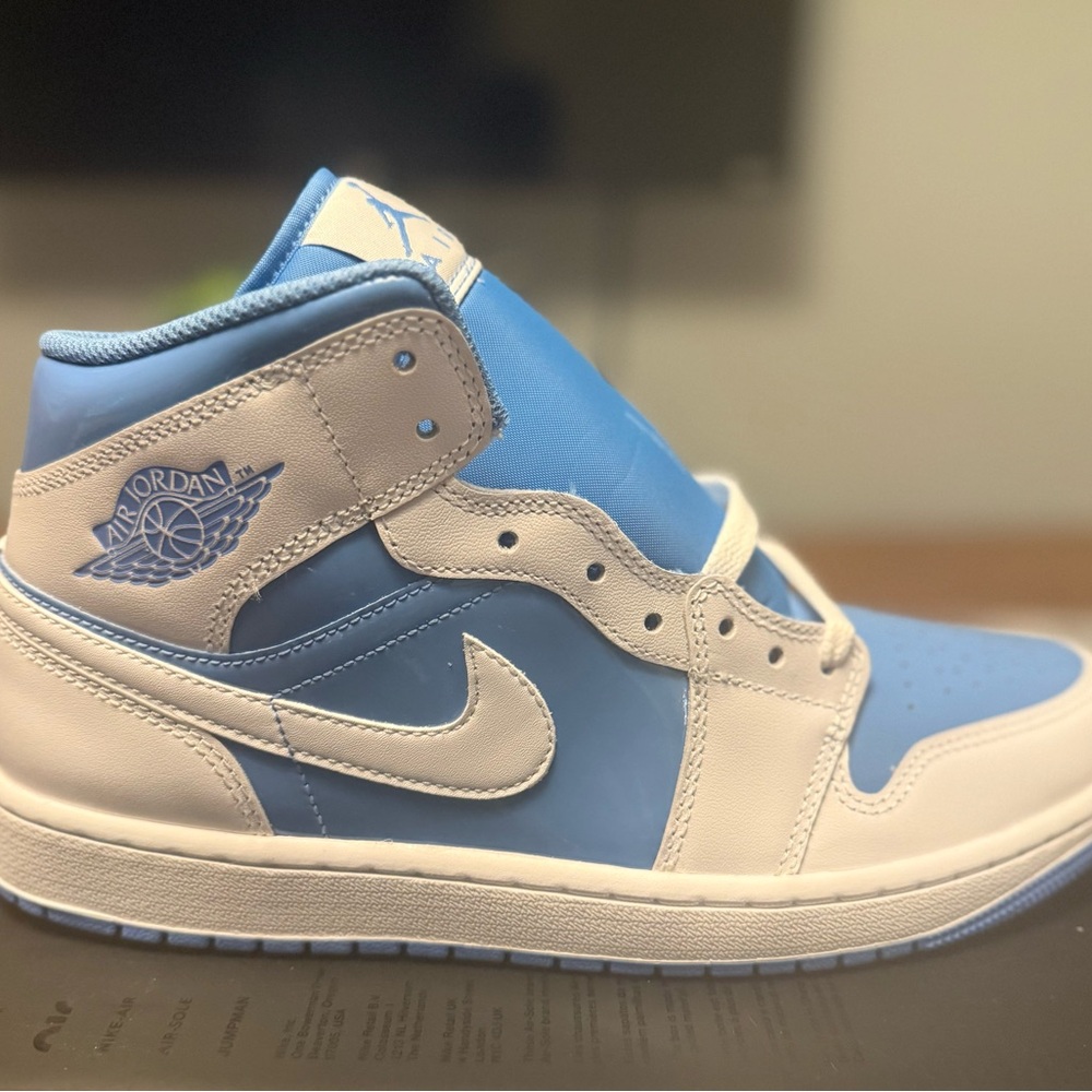 Air Jordan Blue and White High-Top Sneakers